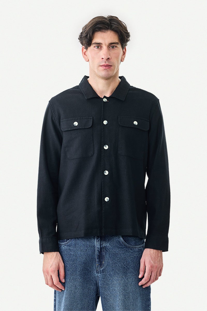 SNITCH Double Pocket Linen Blend Overshirt - Image 4